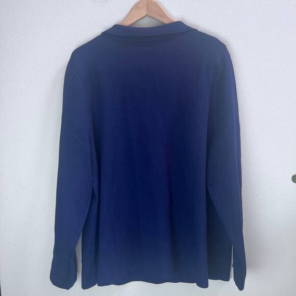 Kancy Kole Cardigan Blazer Knit Jacket 2XL NWT Navy Blue Pockets Office Capsule - Picture 2 of 7